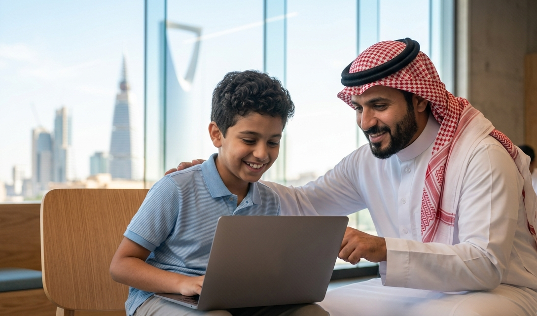 طفل يتعلم البرمجة والذكاء الاصطناعي عبر الحاسوب
